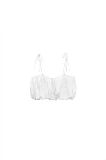 VOLUMINOUS TOP WITH CUTWORK EMBROIDERY