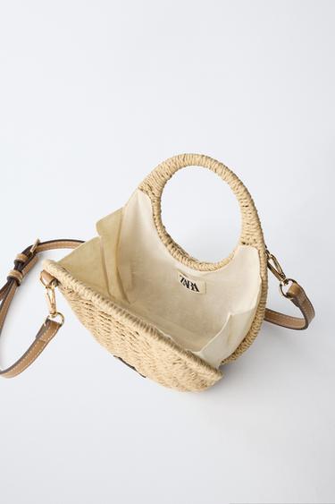 RAFFIA EFFECT CROSSBODY BAG - Ecru White by Zara - Image 4