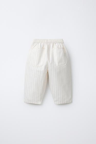COMFY STRIPED TROUSERS - Ecru by Zara