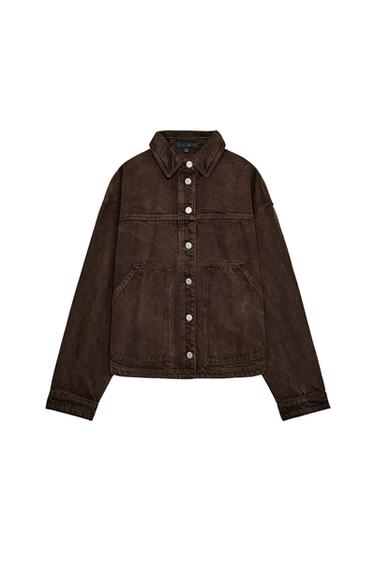 جاكيت Z1975 دنيم - بني الخاص بـ Zara