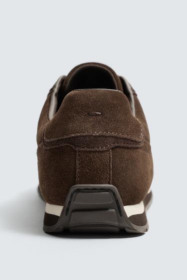 CASUAL LEATHER TRAINERS - Brown by Zara - Image 3