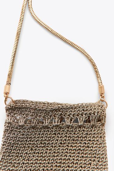 METALLIC MESH FRINGE MINI BAG - Gold / Silver by Zara - Image 4