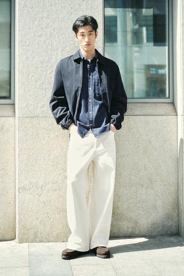 RELAXED FIT TROUSERS - Light beige by Zara