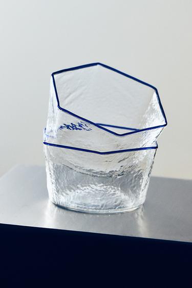 HEXAGONAL BOROSILICATE GLASS BOWL — Blue 1