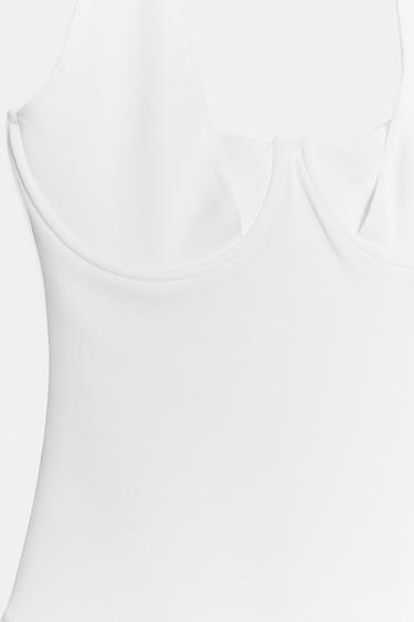 BODY HALTER EN MAILLE STRETCH - Blanc de Zara - Image 6