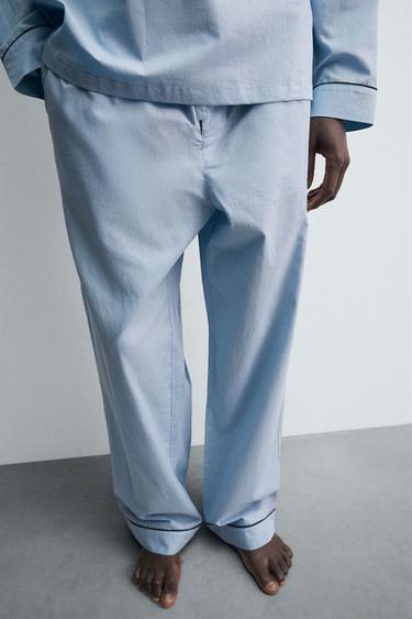PANTALON DE PYJAMA JACQUARD - Bleu ciel de Zara - Image 4