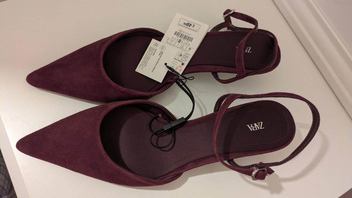 SUEDE KITTEN HEEL SLINGBACKS - Image 2