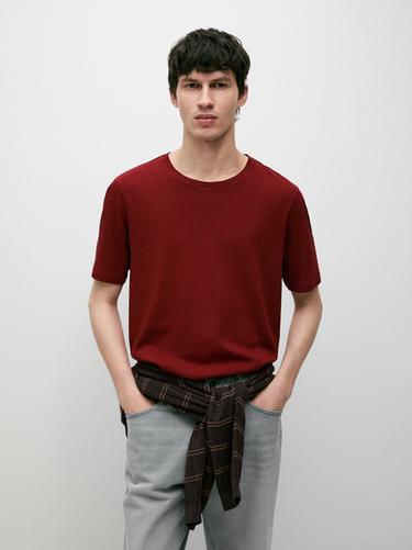 Zara Short sleeve linen and cotton T-shirt - 599