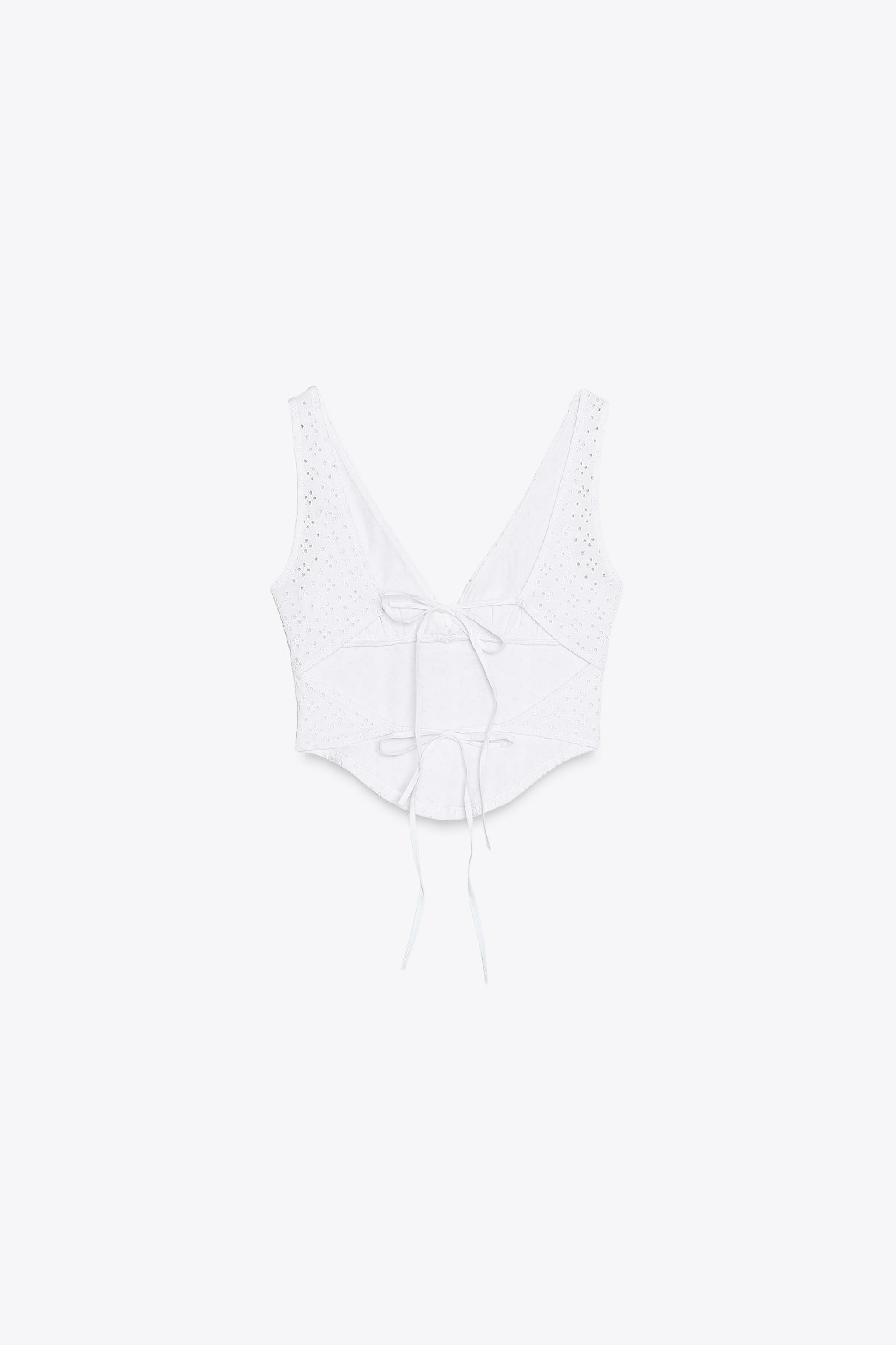 [INSTANTFUNK] Eyelet bustier top / 追跡付 ELLACCI Sexy Pearls Beaded Rhinestone Bustier Crop Top Push