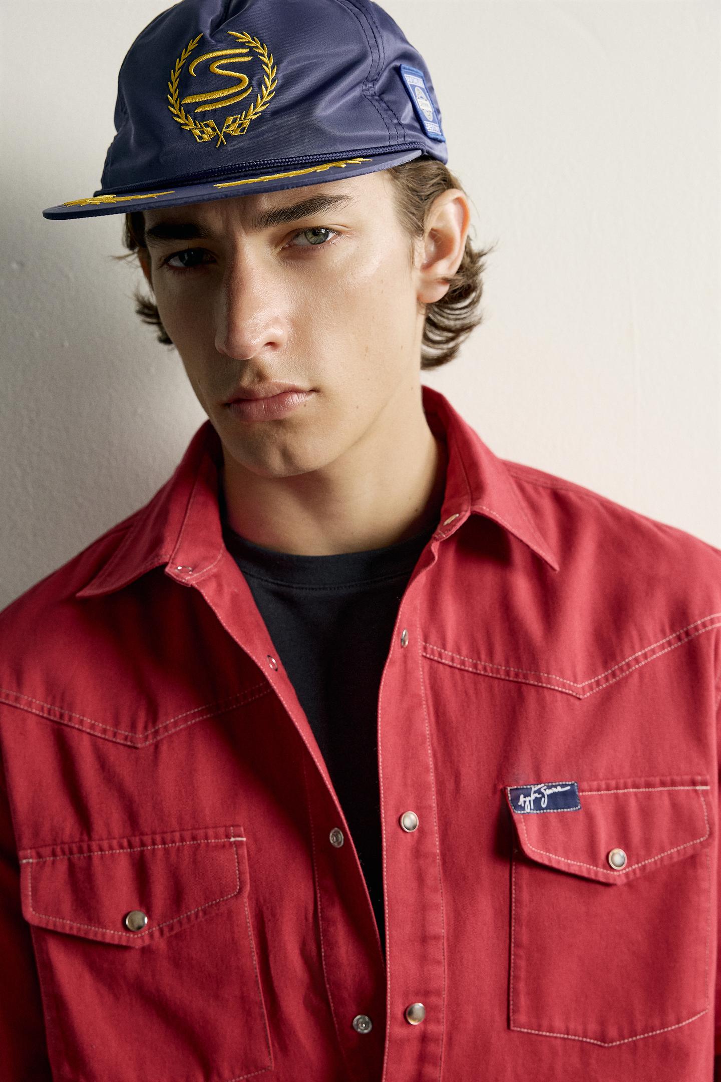 Мужская рубашка Zara Ayrton Senna Patch Western, цвет: Красный — фото 5