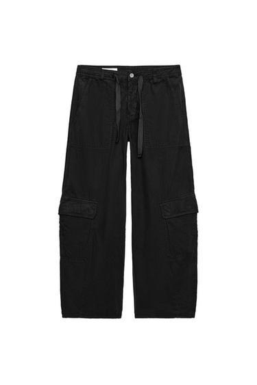 OVERSIZE CARGO TROUSERS - Black by Zara