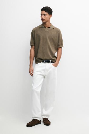 Polo punto con algodón - Oliva oscuro de Zara - Imagen 0