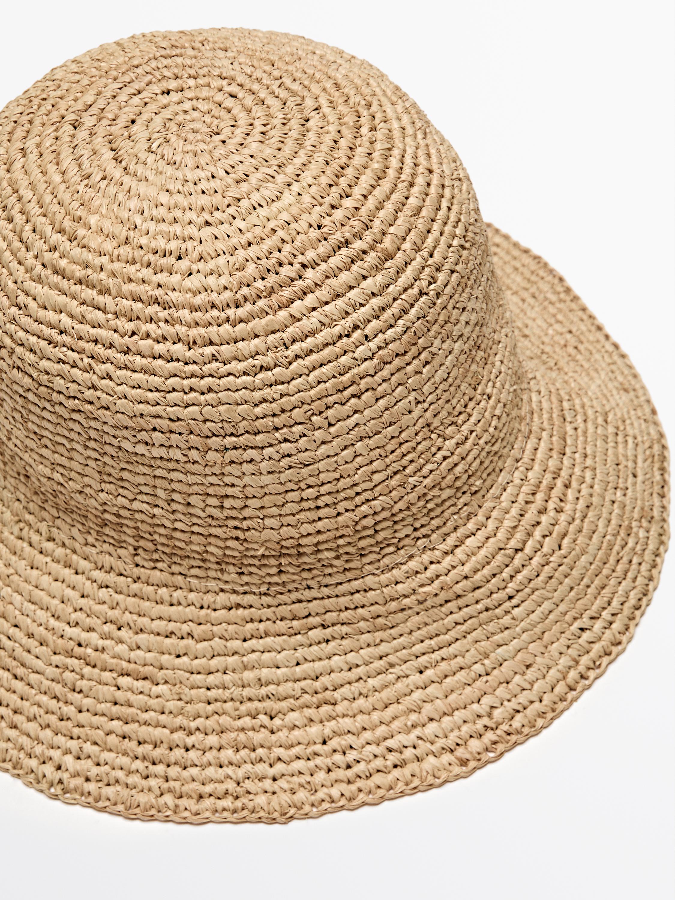 Raffia hat with bow - Light beige | ZARA United States