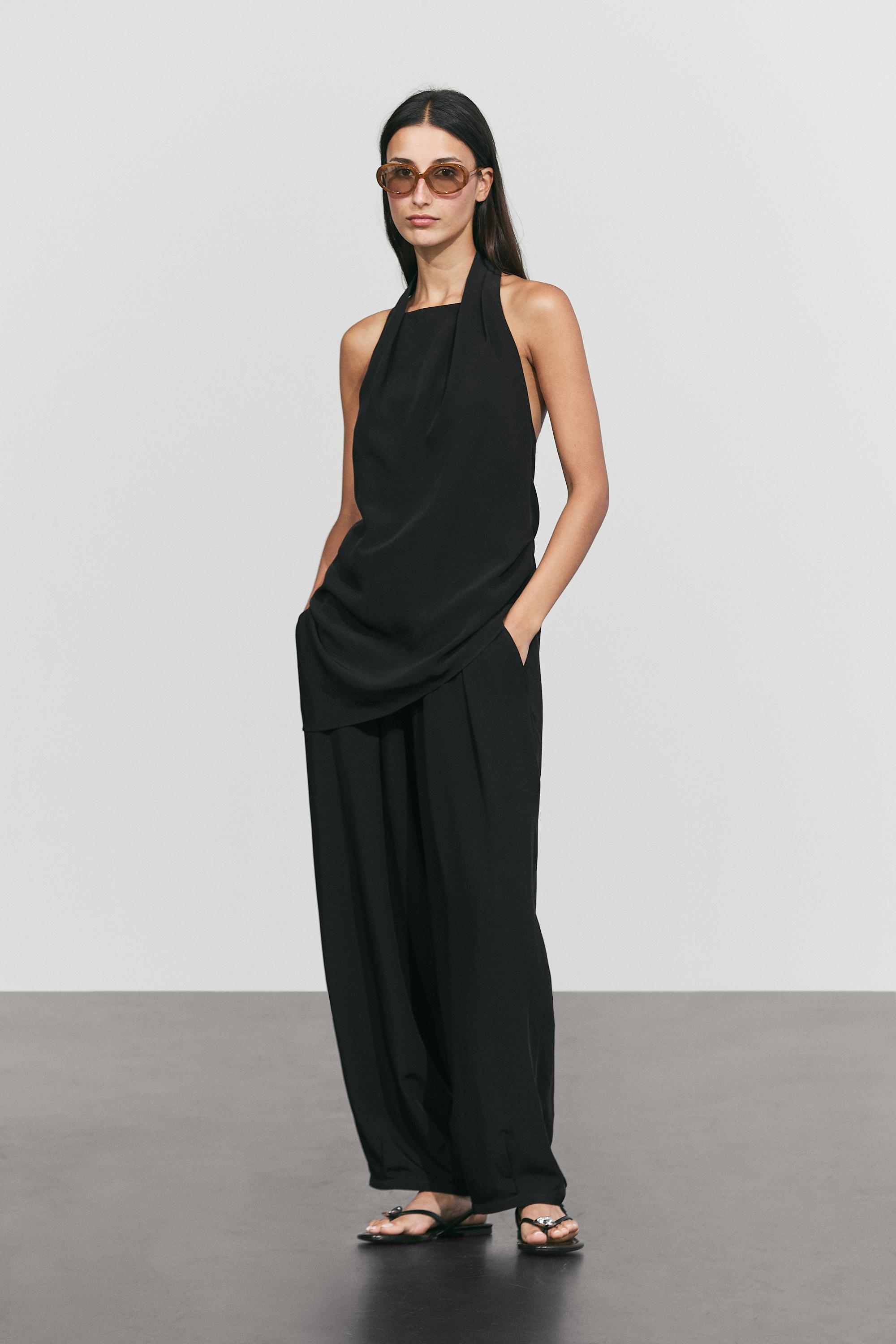 Flowing open-back top