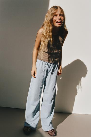 PANTALÓN WIDE LEG FLUIDO - Azul claro de Zara