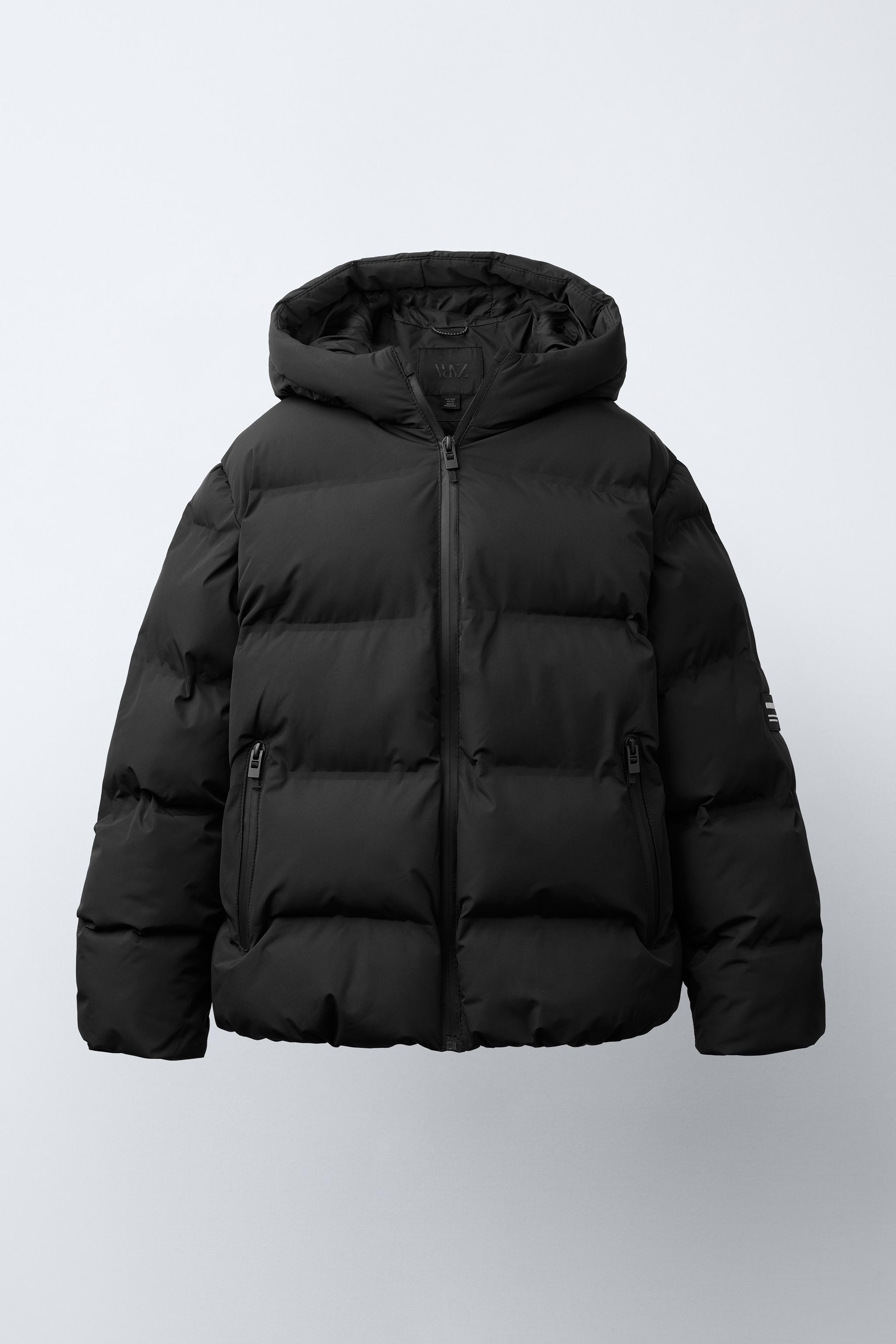 WATER-REPELLENT LABEL PADDED COAT - Black | ZARA South Africa