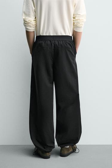 RELAXED FIT PARACHUTE TROUSERS - Black by Zara - Image 2