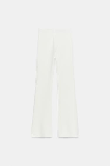 PANTALON FLARE STRETCH - Blanc cassé de Zara - Image 4