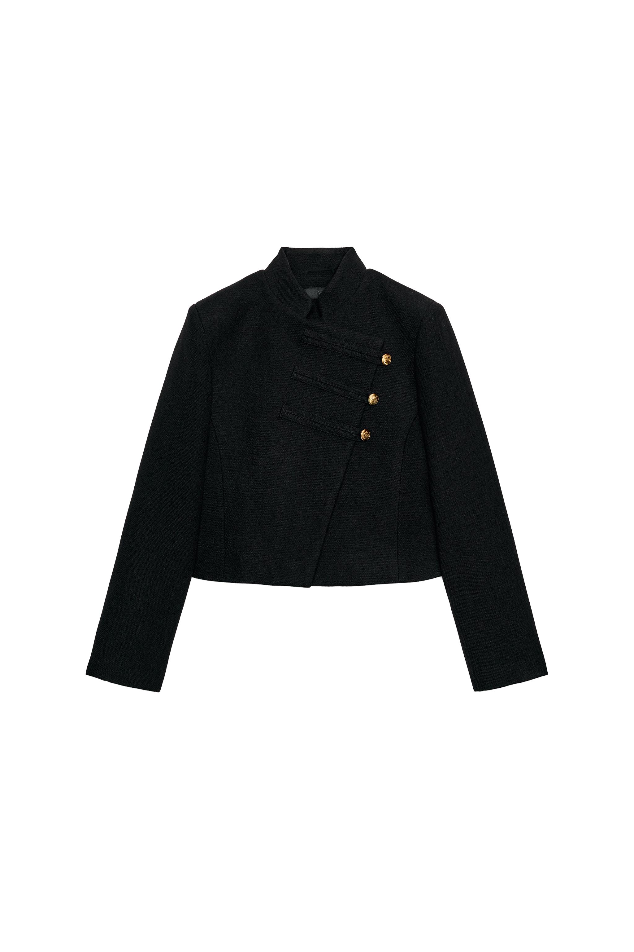 クロップド ダブルジャケット - ブラック | ZARA Japan / 日本