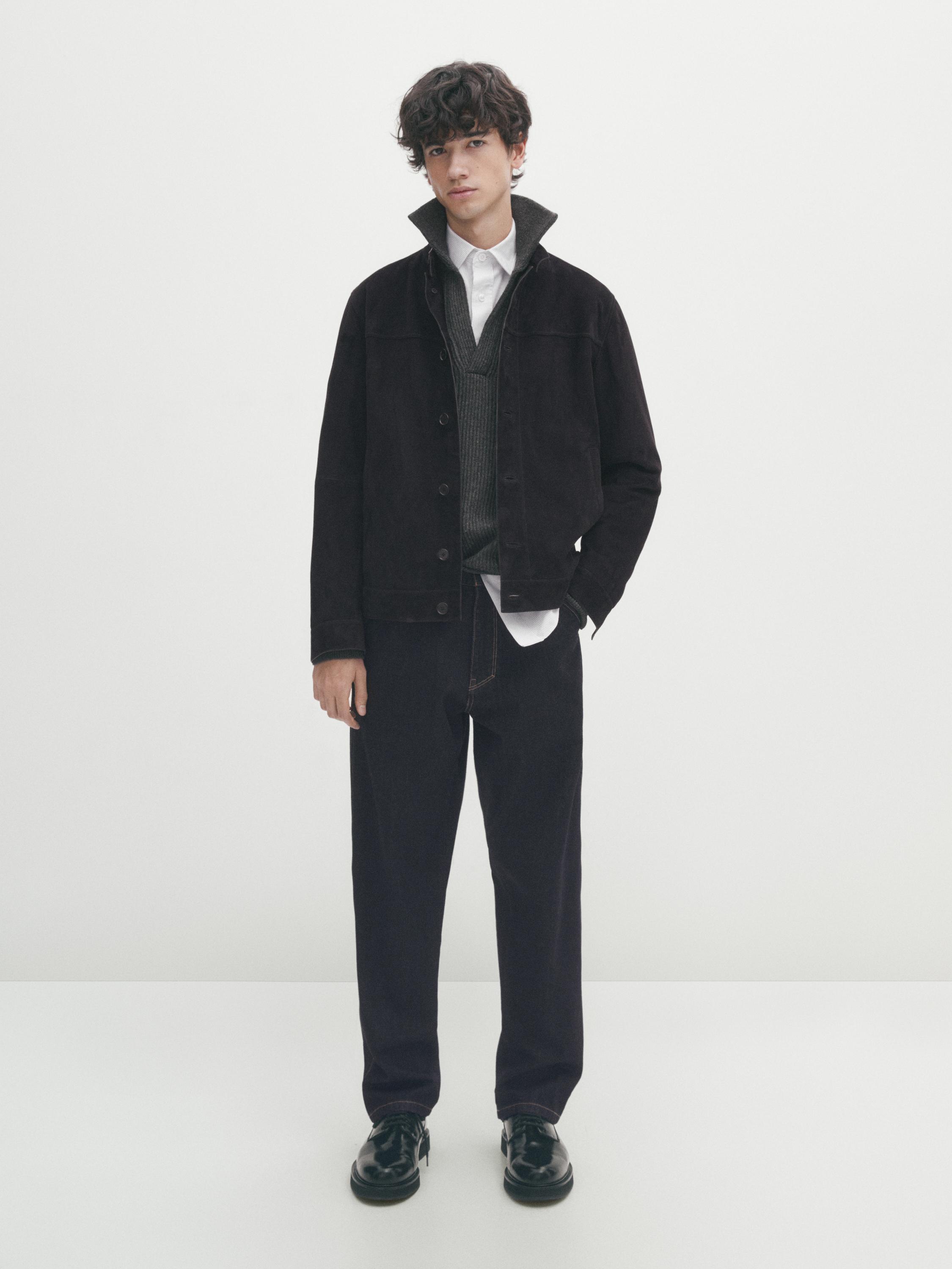 Zara black suede outlet coat