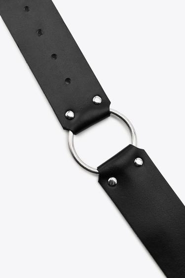 CEINTURE EN CUIR AVEC ANNEAU - Noir de Zara - Image 5