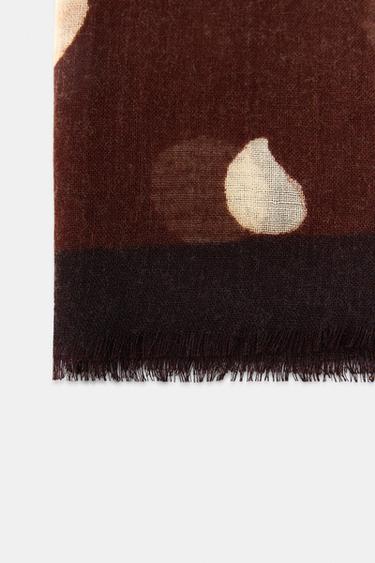 FOULARD À IMPRIMÉ POIS - Marron de Zara - Image 3