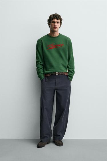 COMBINED PRINT SWEATSHIRT - Green by Zara - Image 0