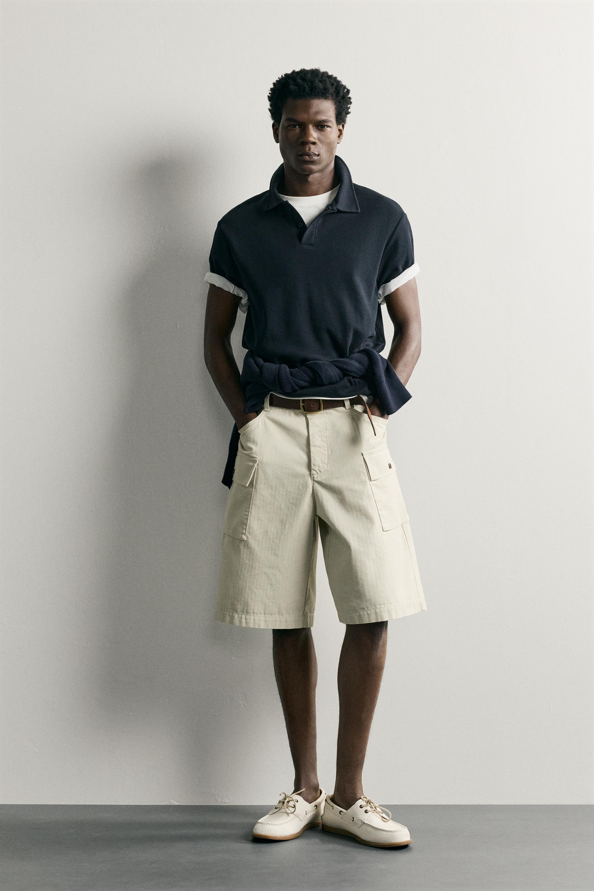 WAFFLE TEXTURE POLO - Navy blue | ZARA United States