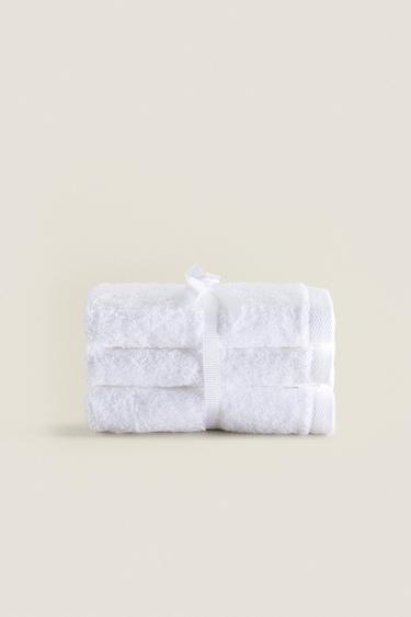 Zara PACK OF HIGH-QUALITY COTTON HAND TOWELS (PACK OF 3) - 白色