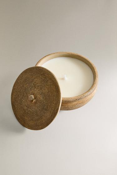 (220 G) INCENSE LEATHER SCENTED CANDLE - Bronze by Zara - Image 1