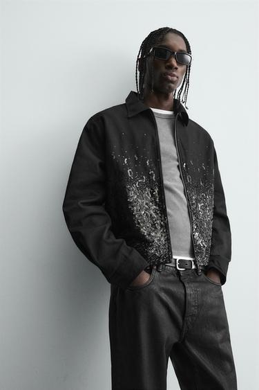 VESTE COURTE À PAILLETTES - Noir de Zara - Image 6