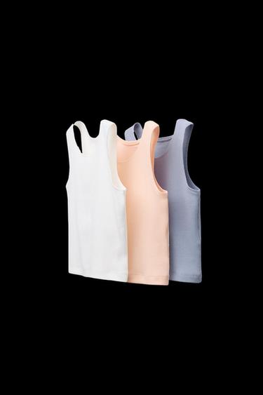 DREIERPACK GERIPPTE RACERBACK-SHIRTS - Verschiedene von Zara