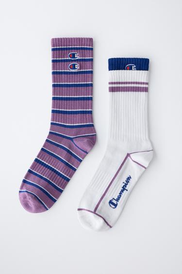 CHAMPION ® X ZARA STRIPED LONG SOCKS - Mauve by Zara - Image 3