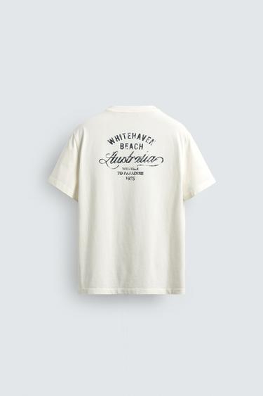 AUSTRALIA GRAPHIC T-SHIRT - Ecru by Zara