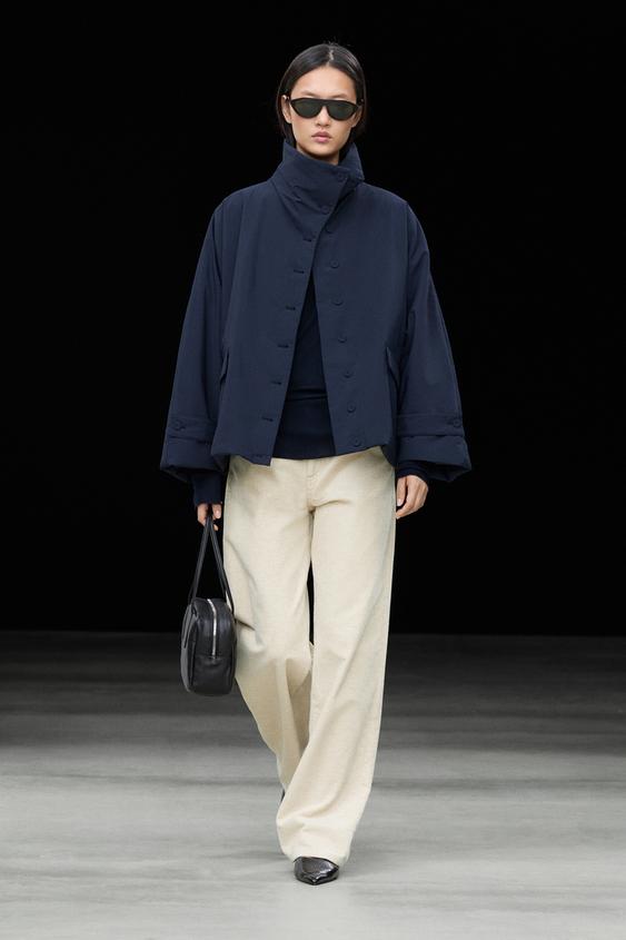 Zara Lightweight quilted short coat - Washed petrol - Image 0