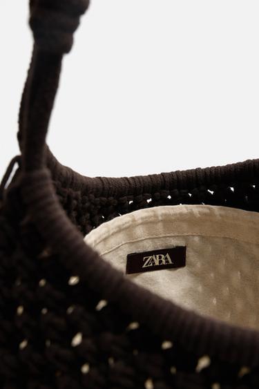SAC SHOPPER MACRAMÉ - Marron de Zara - Image 3