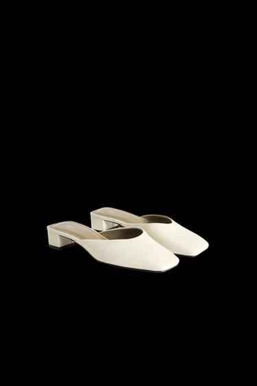 LEDERPANTOLETTE MIT ABSATZ 50TH ANNIVERSARY - Weiß von Zara - Bild 0