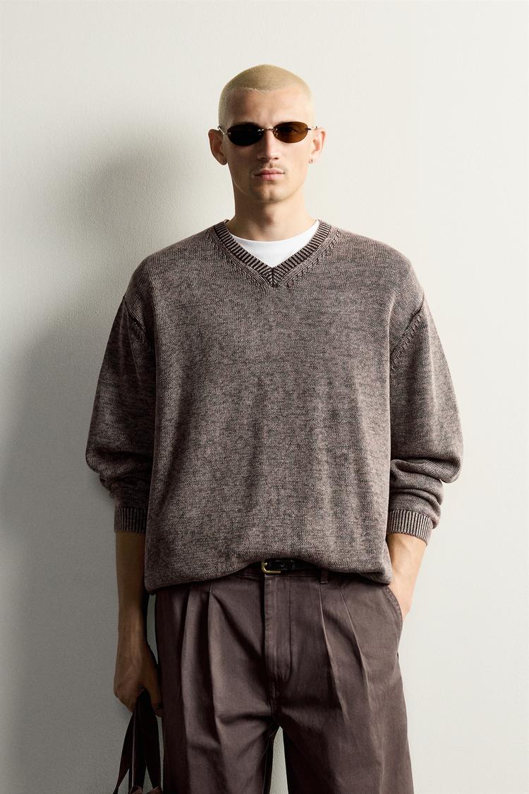 Jersey cuello pico torzal