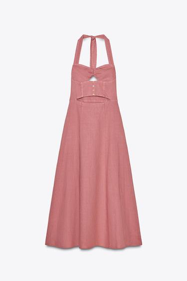 RAMIE HALTER MIDI DRESS - MARSALA by Zara - Image 4