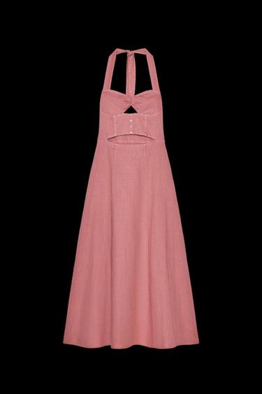 HALTER-MIDIKLEID MIT RAMIE - MARSALA von Zara - Bild 0