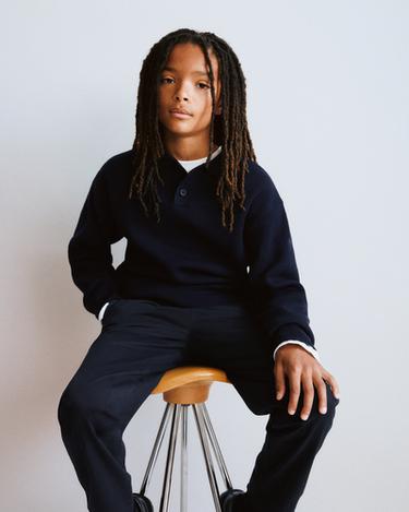 BASIC CHINO TROUSERS - Dark navy by Zara