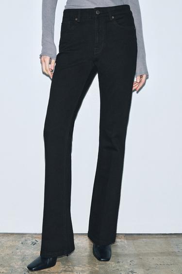 Zara ZW COLLECTION BOOTCUT 高腰牛仔褲 - 黑色