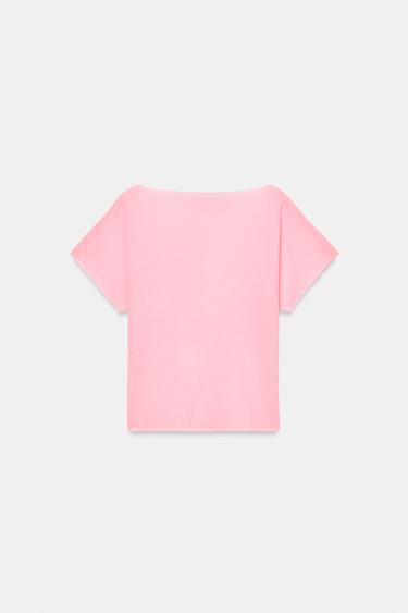 RIBBED KNIT TOP - Neon pink by Zara - Image 8