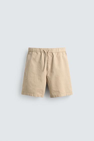 BERMUDA LAVADA REGULAR FIT - Beige de Zara