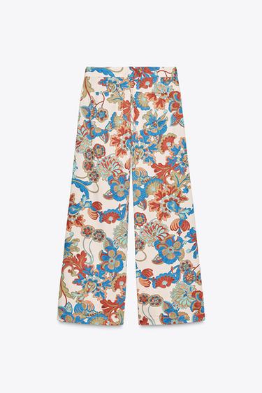ZW COLLECTION FLORAL MINI FLARE TROUSERS - Multicoloured by Zara - Image 6
