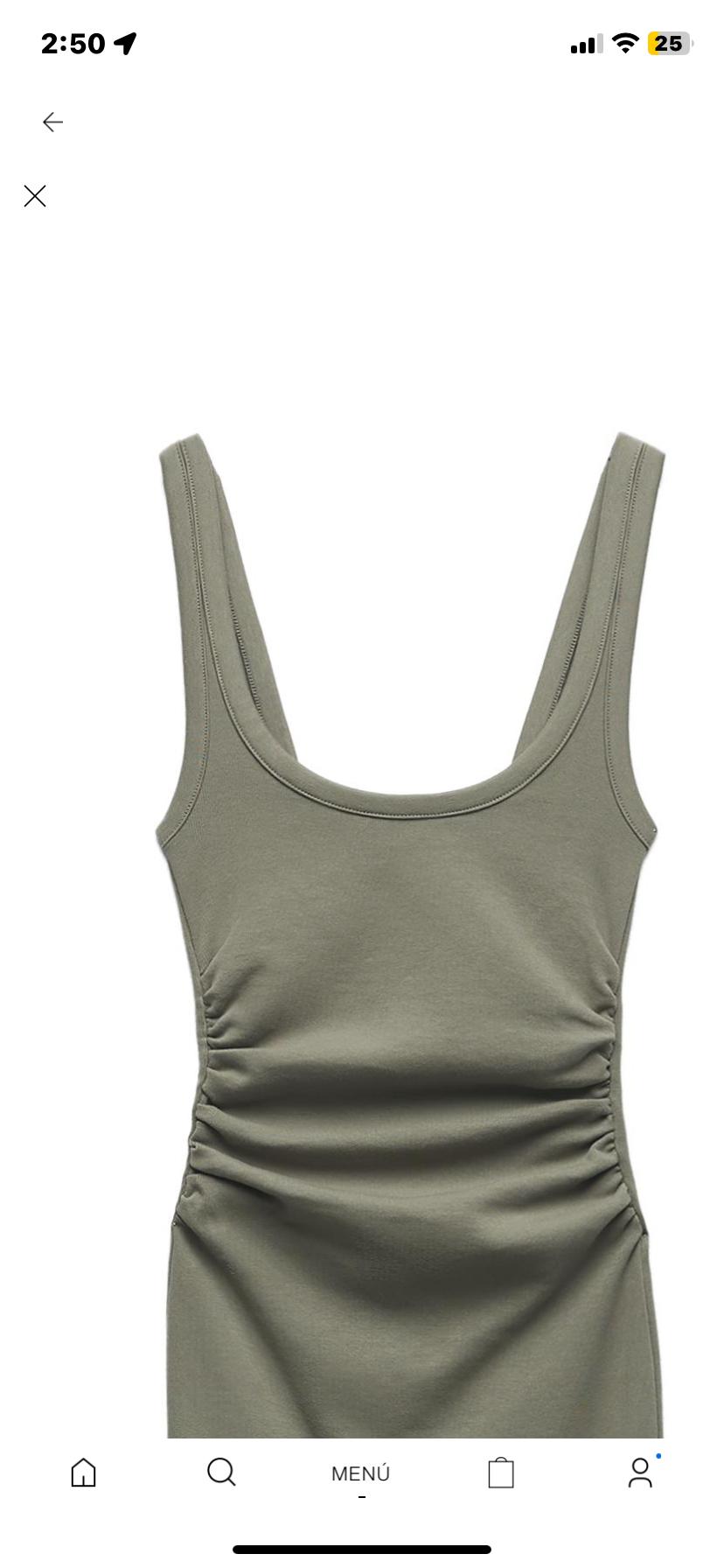 FITTED GATHERED RIBBED MIDI DRESS - Image 4