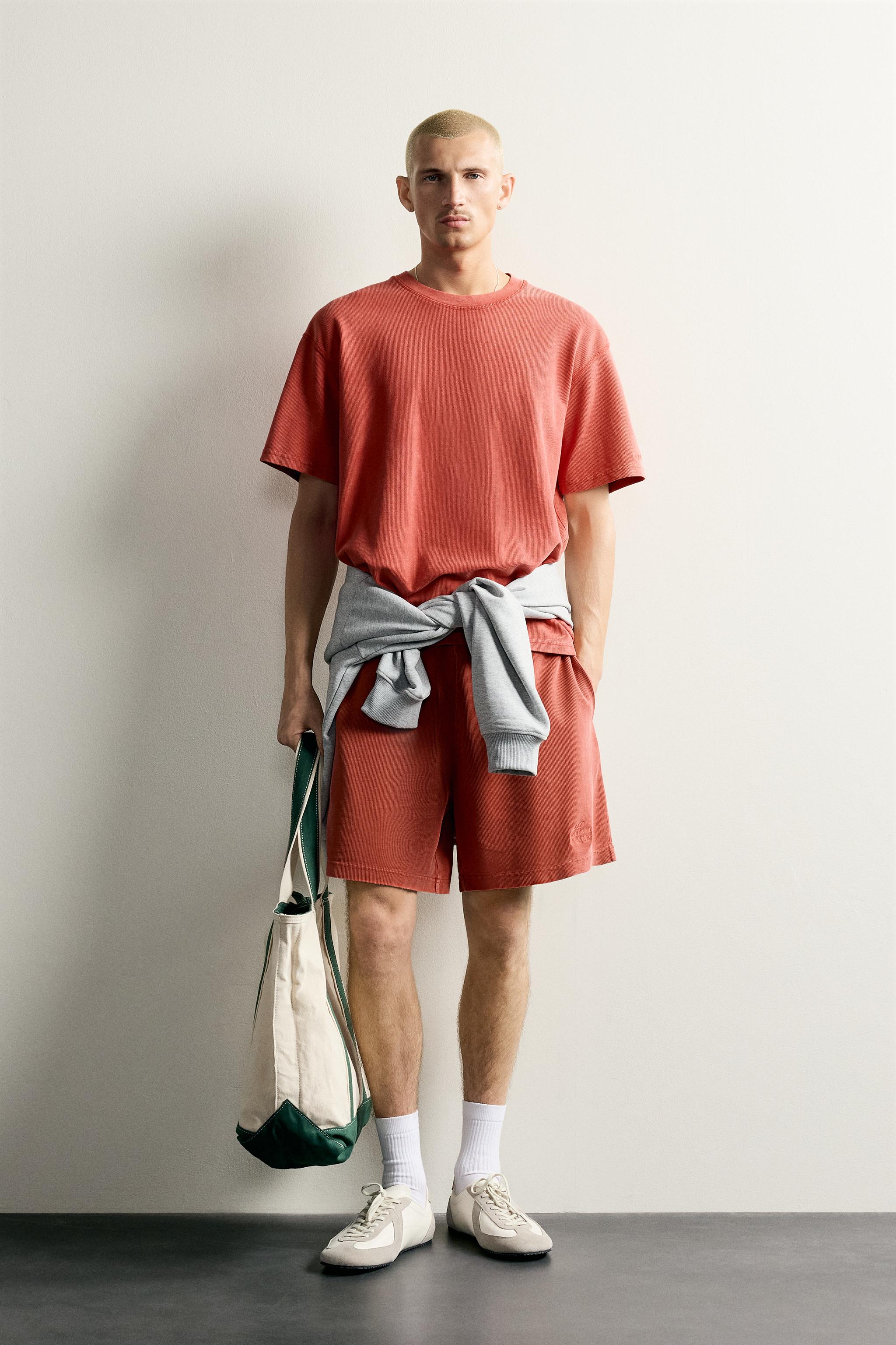 Zara YIKAMA EFEKTLİ GOFRE KUMAŞ T-SHIRT