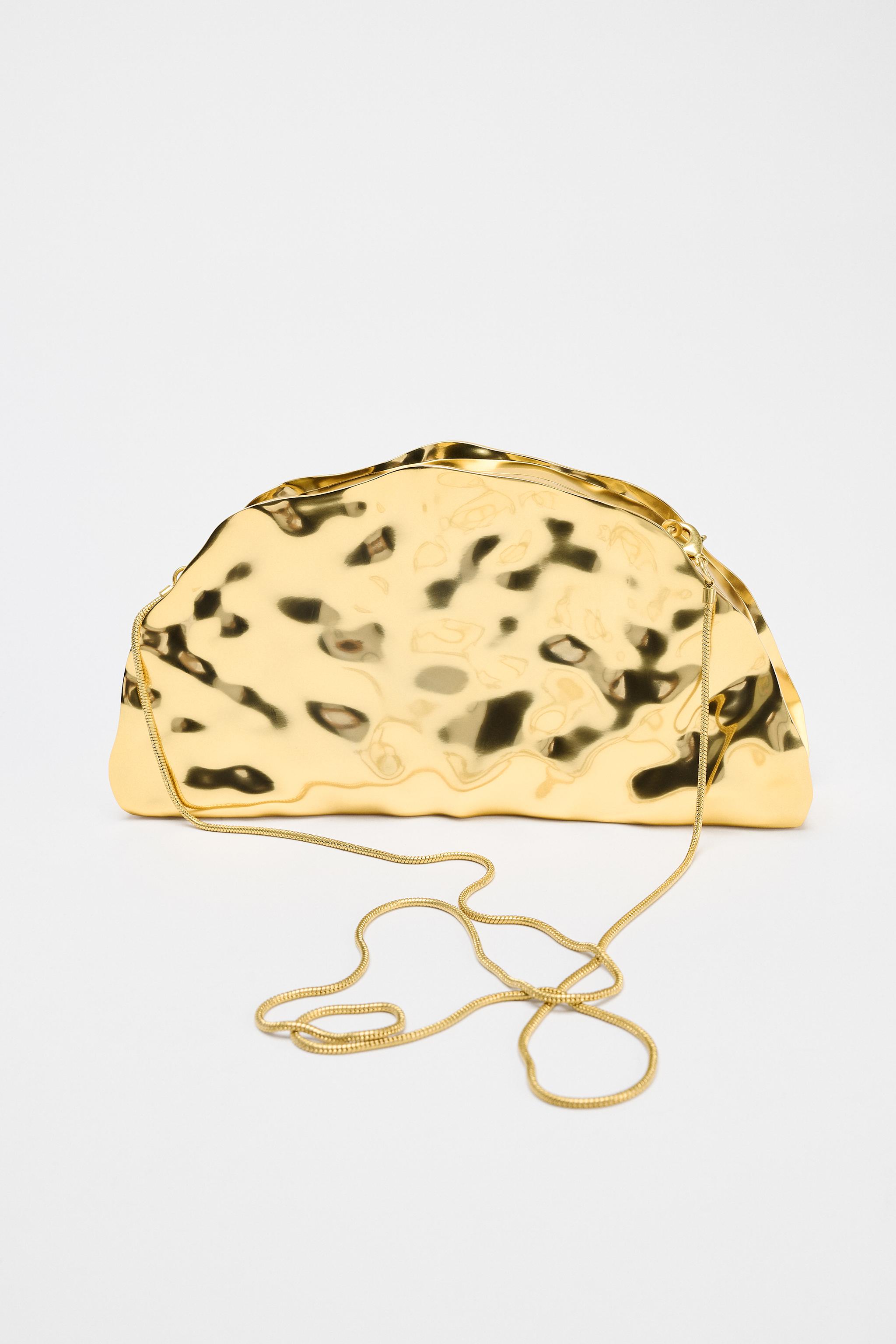 METALLIC HARD CLUTCH - Golden | ZARA United States
