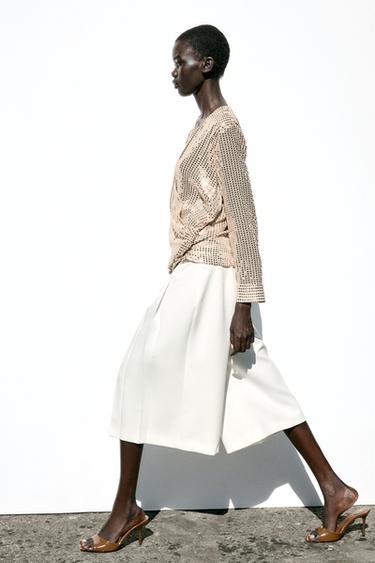 SEQUIN CROSSOVER BLOUSE - Gold by Zara - Image 5
