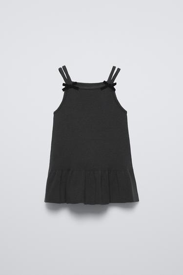 KNIT DRESS WITH BOWS - Anthracite grey by Zara